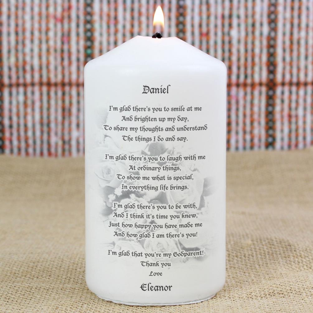 Personalised Godparent Pillar Candle Extra Image 2
